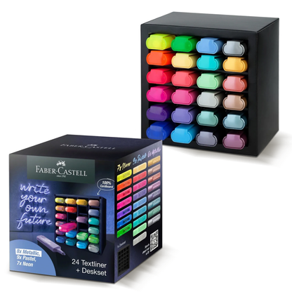 Faber Castell Textliner Deskset Metallic/Pastel/Neon (24pcs)