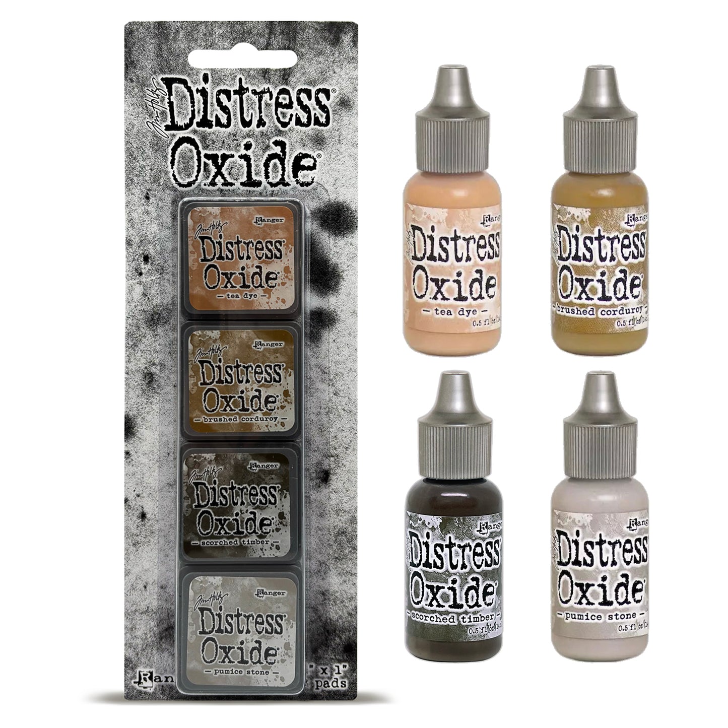 Ranger Tim Holtz Distress® Mini Oxide Ink Pads Kit #18 with Reinkers