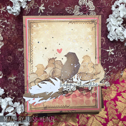 Stampers Anonymous Tim Holtz Clear Stamps and Stencil Silhouette Birds, Stitches, Dotted and Dashes