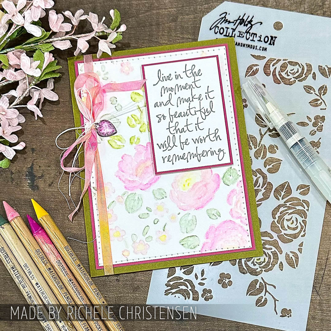 Stampers Anonymous Tim Holtz Layering Stencil Roses