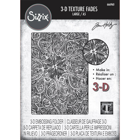 Sizzix 3-D Texture Fades Embossing Folder Engraved Large/A5 by Tim Holtz - Ships from 15th October