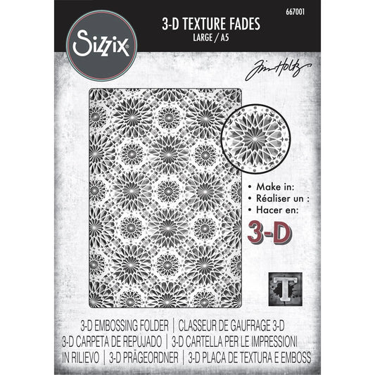 Sizzix 3-D Texture Fades Embossing Folder Kaleidoscope Large/A5 by Tim Holtz - Ships from 15th October