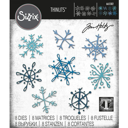 Sizzix Thinlits Die Set 8PK - Scribbly Snowflakes by Tim Holtz - Ships from 15th October