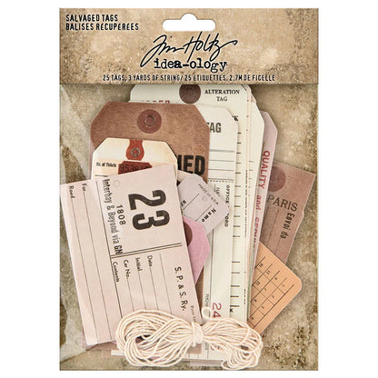 Idea-ology Tim Holtz Salvaged Tags-25 Pieces