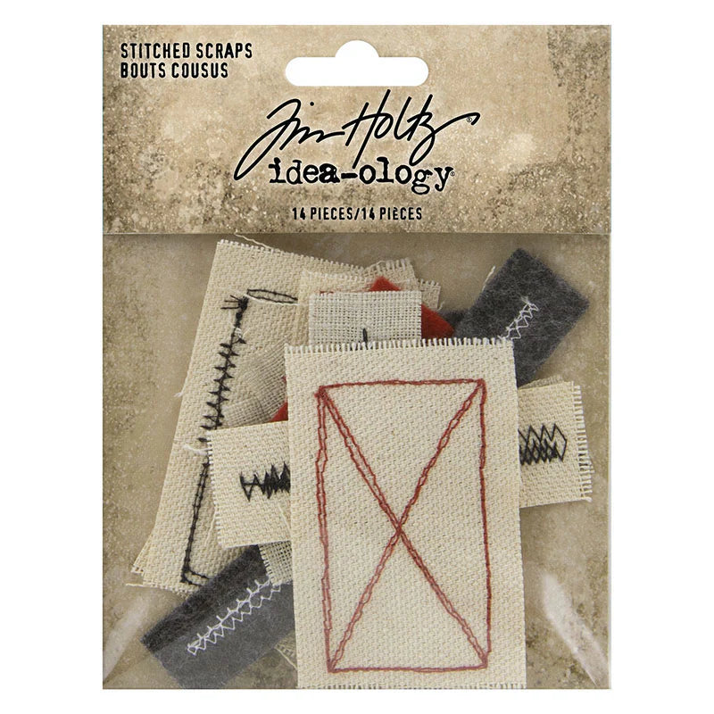 Idea-ology Tim Holtz Stitched Scraps - 14 Pcs