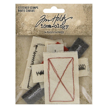 Idea-ology Tim Holtz Stitched Scraps - 14 Pcs