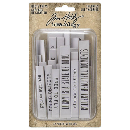 Idea-ology Tim Holtz Chipboard Quote Chips 47 Pcs - Theories