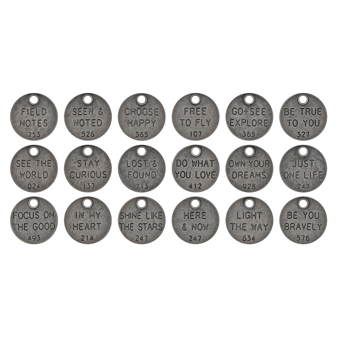 Idea-ology Tim Holtz Metal Adornments 18 Pcs - Thought Tokens