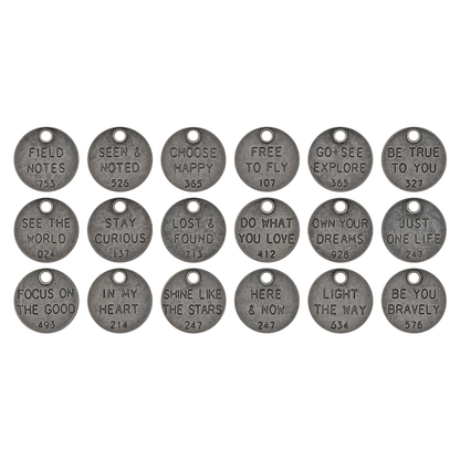 Idea-ology Tim Holtz Metal Adornments 18 Pcs - Thought Tokens