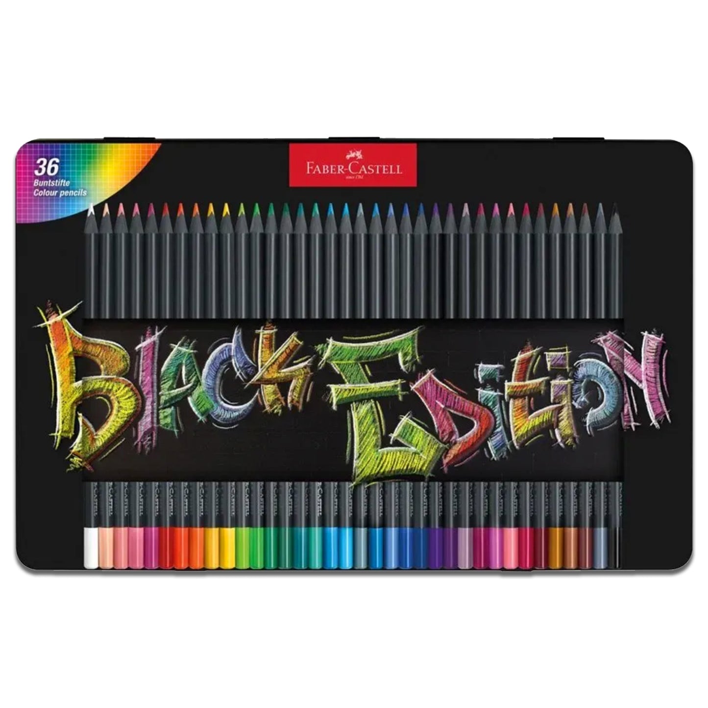 Faber Castell Black Edition Colour Pencils Tin (36pcs)