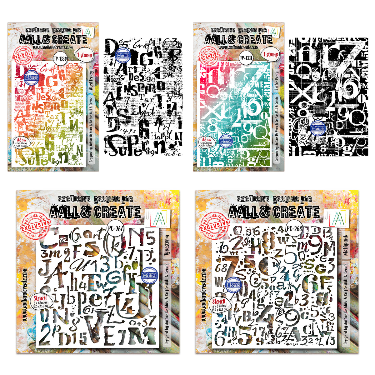 Typestorm Mathpunk Stencil + Stamps Bundle