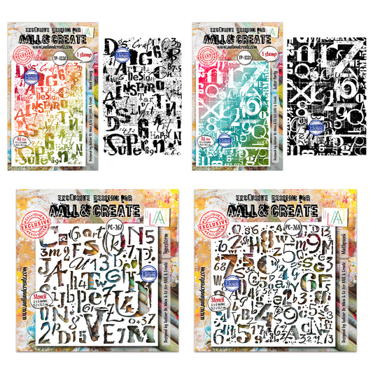 Typestorm Mathpunk Stencil + Stamps Bundle