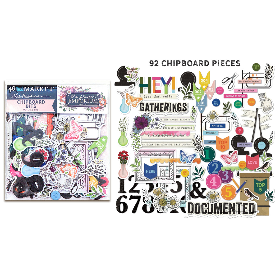 49 and Market The Flower Emporium Chipboard Bits