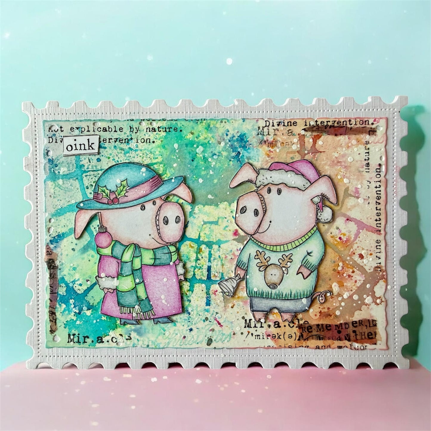 TP-1387 - A7 Stamp Set - Holiday Pigs