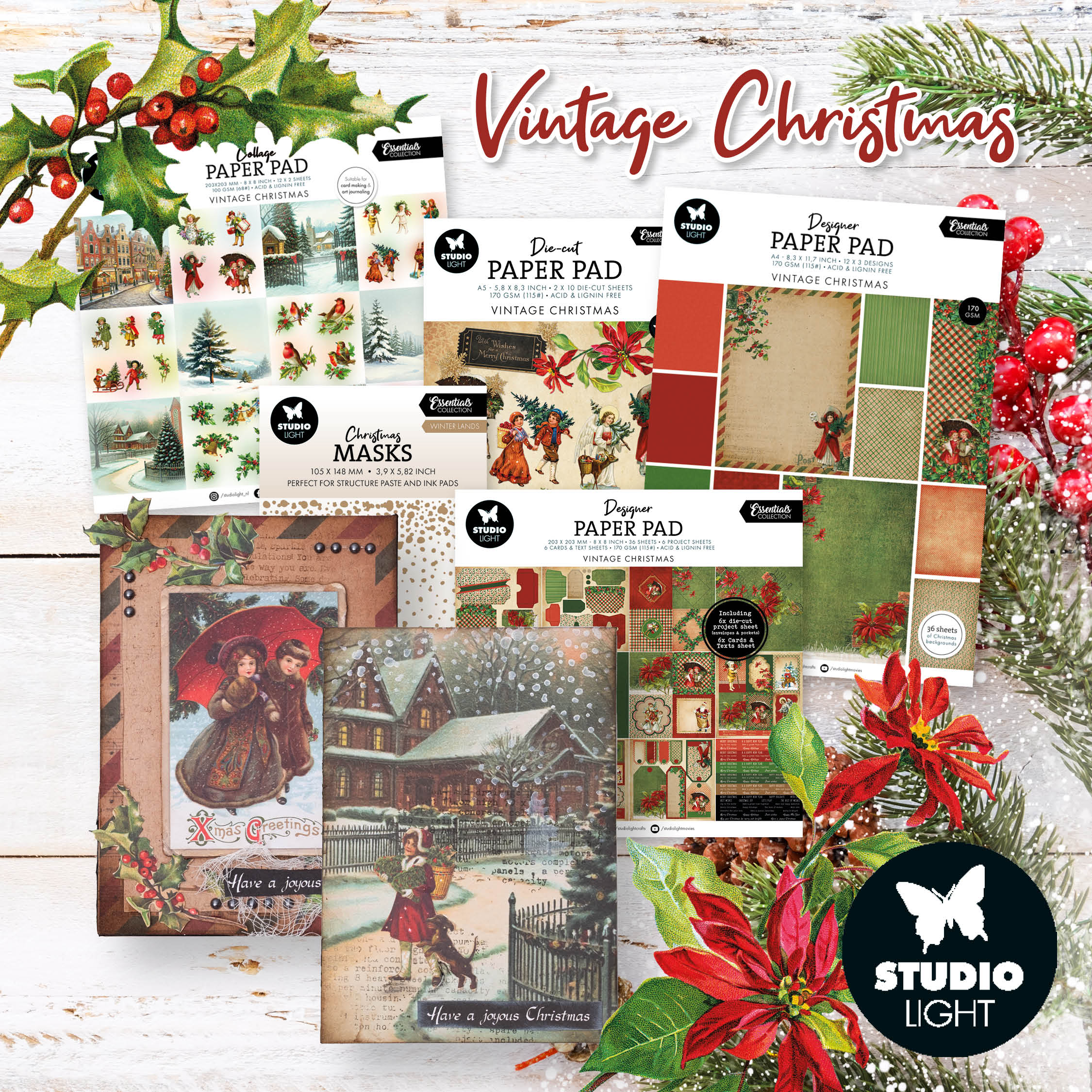 Studio Light Essentials Vintage Christmas Collection – AALL & Create