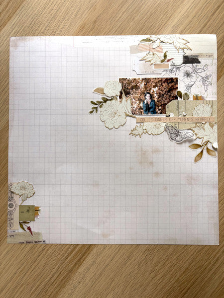 Les Ateliers De Karine Vintage Journal - Pack of 6 Printed Papers + 1 Acetate