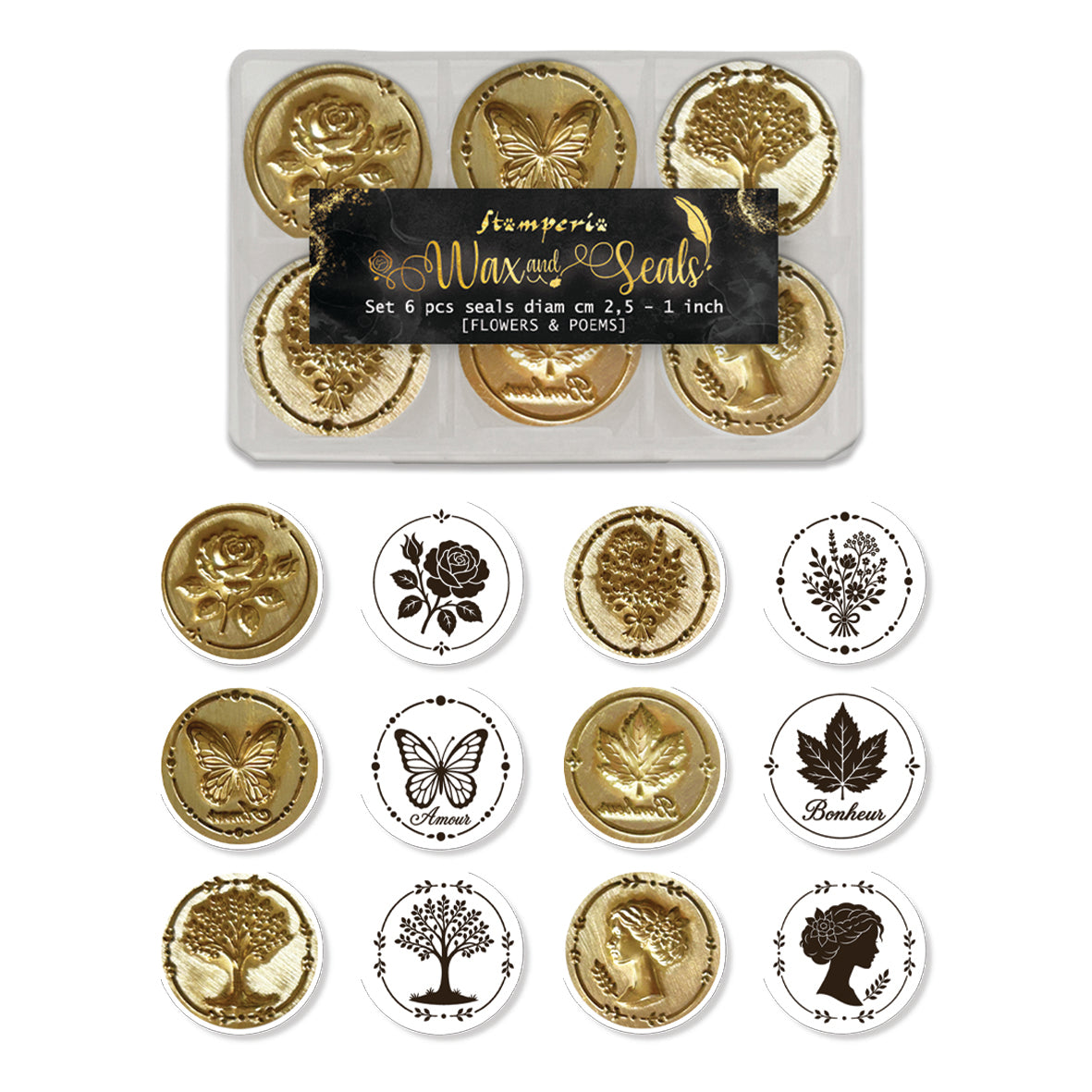 Stamperia Flowers and Poems Wax and Seals (6 seals)