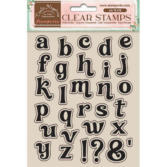 Stamperia 14 cm x 18 cm Acrylic Stamp Create Happiness Alphabet