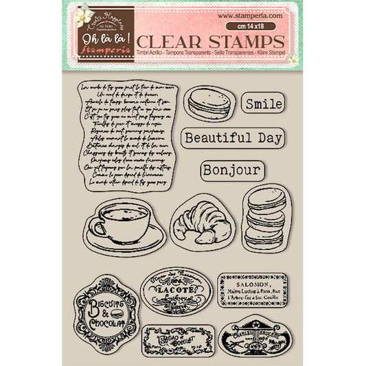 Stamperia 14 cm x 18 cm Acrylic Stamp Create Happiness Oh LÃ¡ LÃ¡ Labels