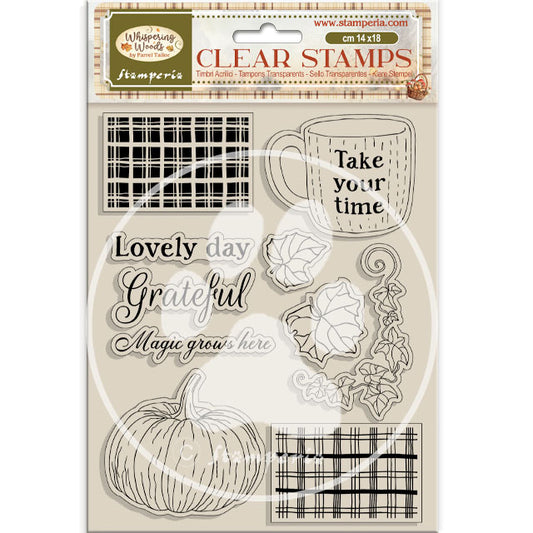 Stamperia Whispering Woods Clear Stamp Cup and Pumpkin