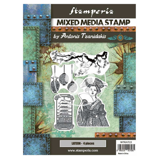 Stamperia 15 cm x 20 cm Stamp Sir Vagabond In Japan Lantern