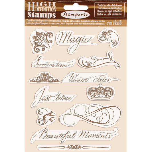 Stamperia 14 cm x 18 cm HD Rubber Stamp Beautiful Moments