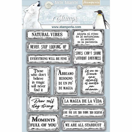 Stamperia 14 cm x 18 cm HD Rubber Stamp Quotes
