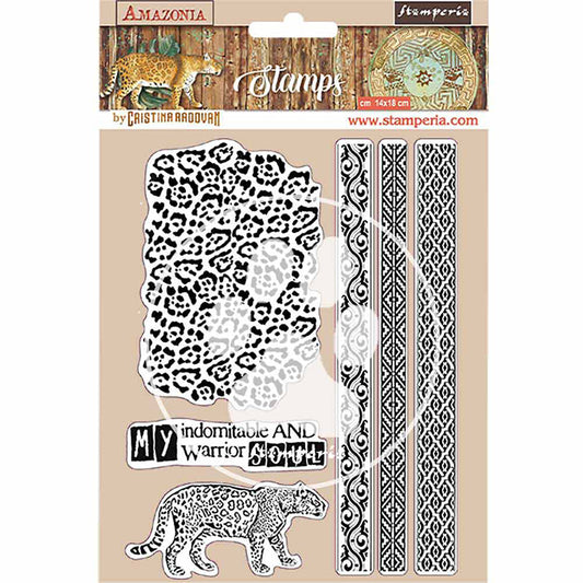 Stamperia 14 cm x 18 cm HD Rubber Stamp Amazonia Tribals