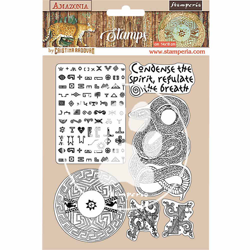 Stamperia 14 cm x 18 cm HD Rubber Stamp Amazonia Snake