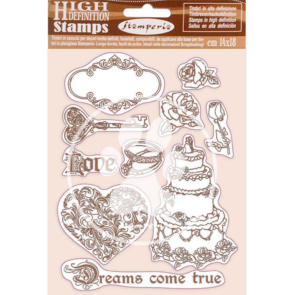 Stamperia 14 cm x 18 cm HD Rubber Stamp Sleeping Beauty Dreams Came True