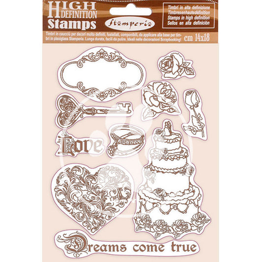 Stamperia 14 cm x 18 cm HD Rubber Stamp Sleeping Beauty Dreams Came True