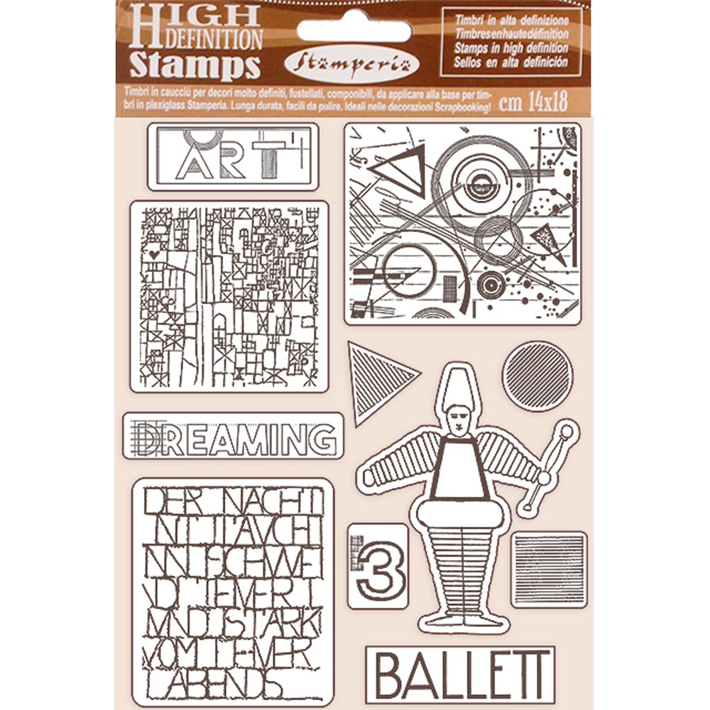 Stamperia 14 cm x 18 cm HD Rubber Stamp Bauhaus Ballet