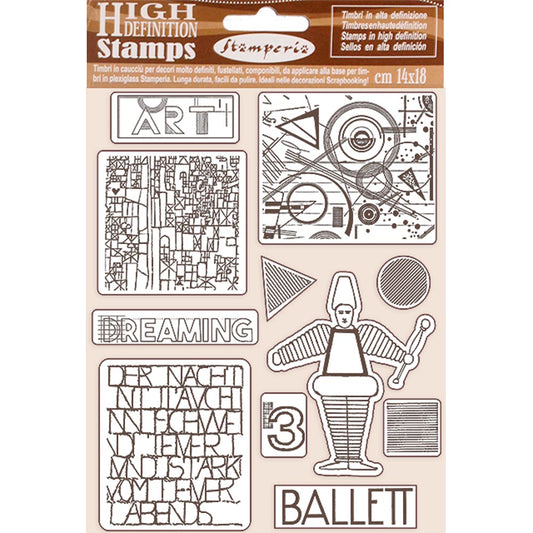 Stamperia 14 cm x 18 cm HD Rubber Stamp Bauhaus Ballet