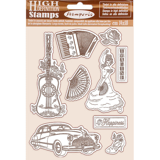 Stamperia 14 cm x 18 cm HD Rubber Stamp Desire Elements