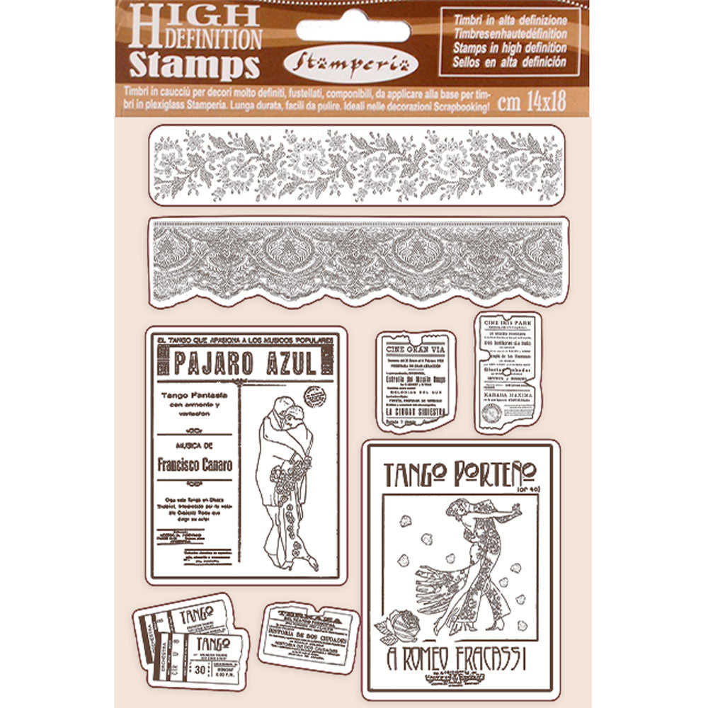 Stamperia 14 cm x 18 cm HD Rubber Stamp Desire Borders And Frame