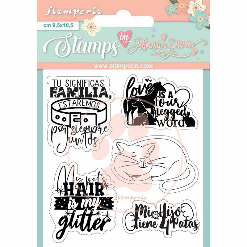 Stamperia 9.5 cm x 10.5 cm Acrylic Stamp Circle Of Love Labels