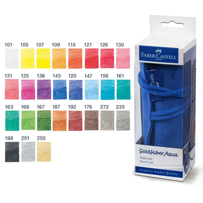 Faber Castell Goldfaber Aqua Watercolour Pencil Roll (27colours + brush 6 + sharpener)