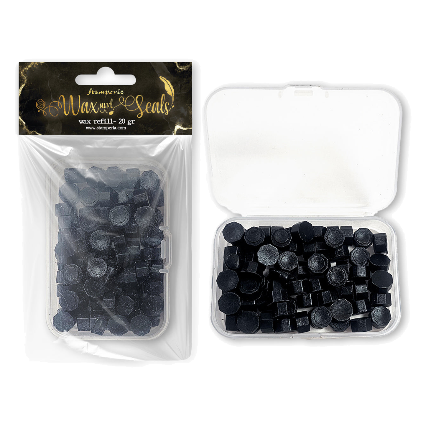 Stamperia Wax And Seals Wax Refill Matt Black 20gr