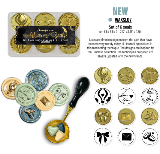 Stamperia Wax and Seals - Set 6 Seals - Wedding