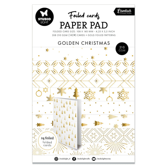 Studio Light Essentials Foiled Cards Golden Patterns