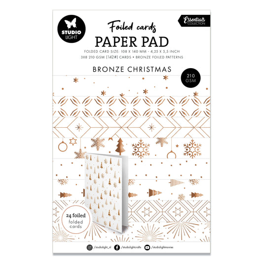 Studio Light Essentials Foiled Cards Bronze Patterns