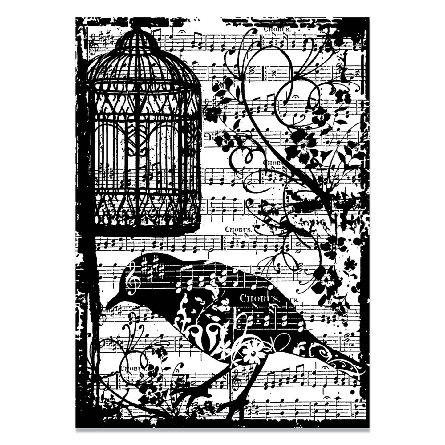 Stampers Anonymous Tim Holtz Cling Stamp 2.5"X3.5" - Bird Song