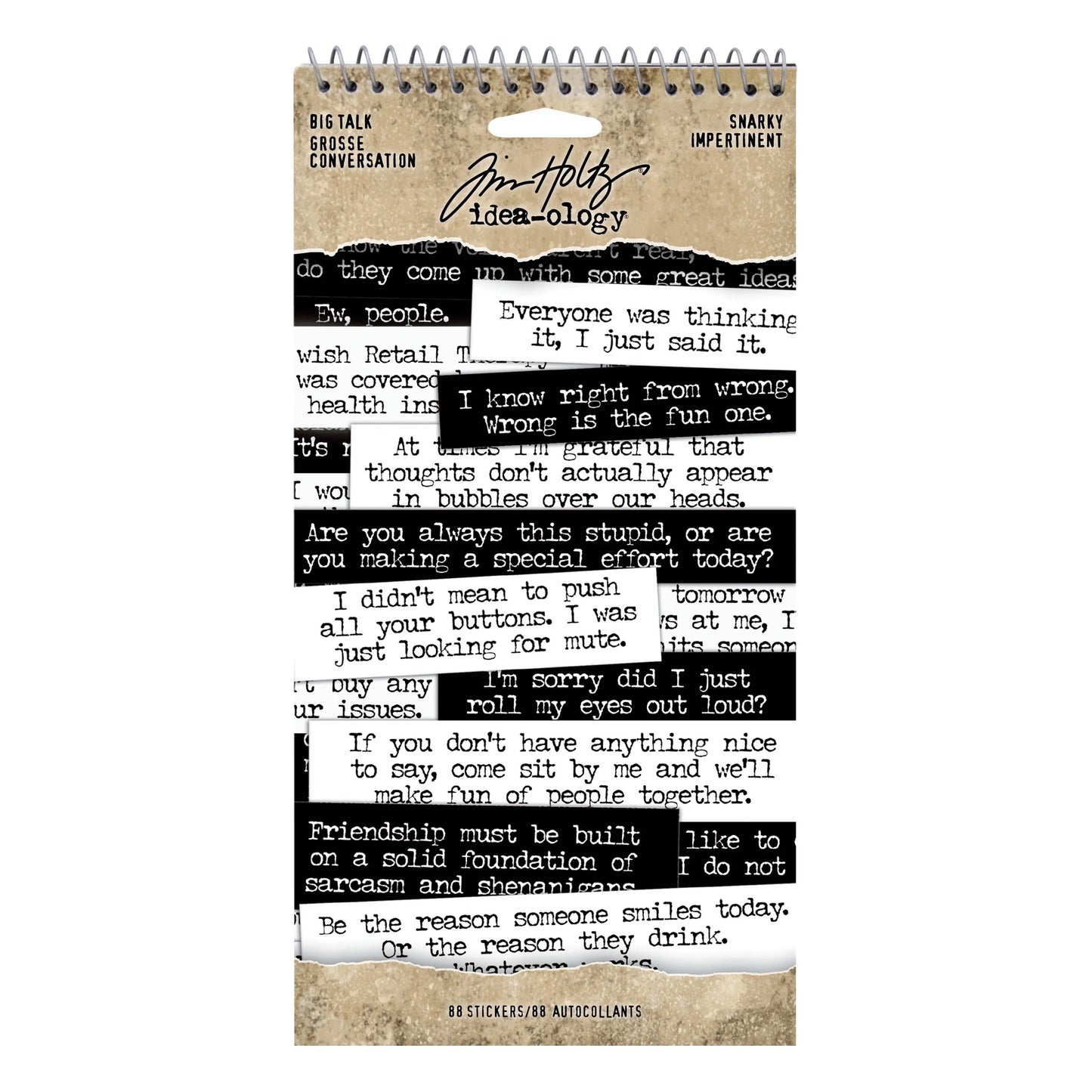 Idea-ology Tim Holtz Big Talk Stickers Tablet - Snarky