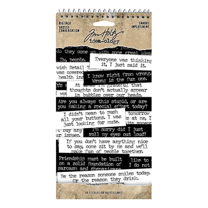 Idea-ology Tim Holtz Big Talk Stickers Tablet - Snarky