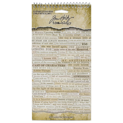 Idea-ology Tim Holtz Sticker Book 4.5"x8.75" - Clippings - 622 Pcs