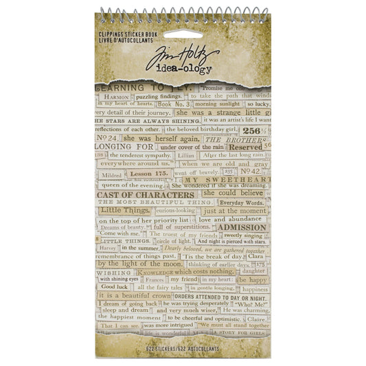Idea-ology Tim Holtz Sticker Book 4.5"x8.75" - Clippings - 622 Pcs