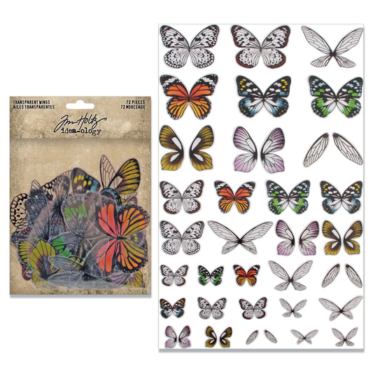 Idea-ology Tim Holtz Transparent Acetate Wings - 72 Pcs