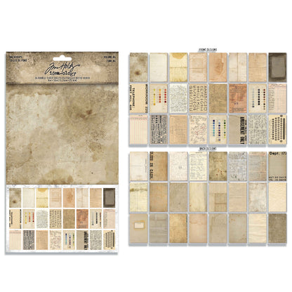 Idea-ology Tim Holtz Backdrops Double-sided Cardstock 6"x10" 24 Sheets - Volume #4