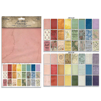 Idea-ology Tim Holtz Backdrops Double-sided Cardstock 6"x10" 24 Sheets - Volume #5