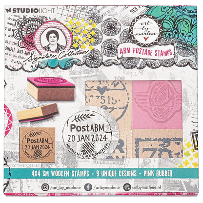 Art By Marlene Signature Collection Wooden Stamp Set - ABM Postage Stamps (9pcs)